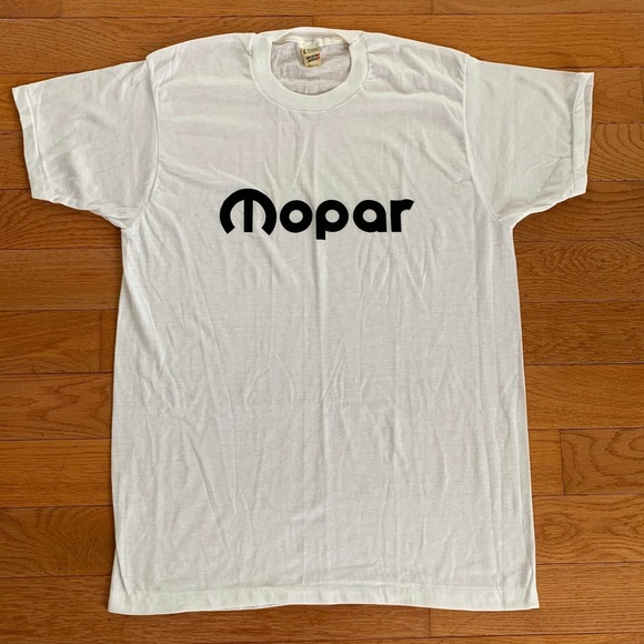 Vintage VTG 80's Screen Stars Lightweight Mopar Racing Shirt Mens XL Clean White - Picture 1 of 5